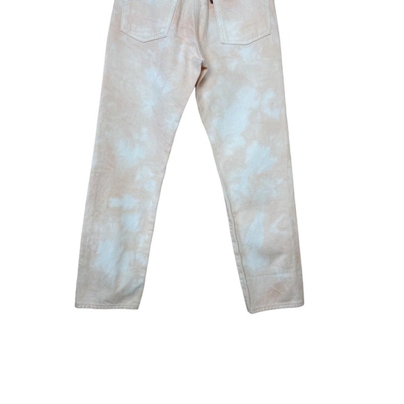 NEW Levis Wedgie Straight Jeans High Rise Denim Tie Dye Button Fly Pink Peach 27 - Picture 7 of 12
